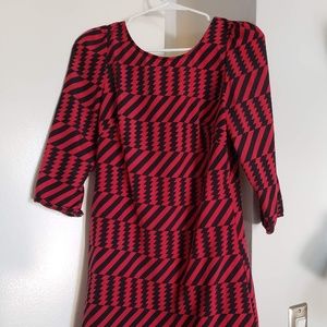 Swell Red/Black Zig Zag Dress